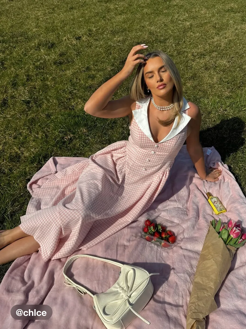 Collar Gingham Ruffle Maxi Dress