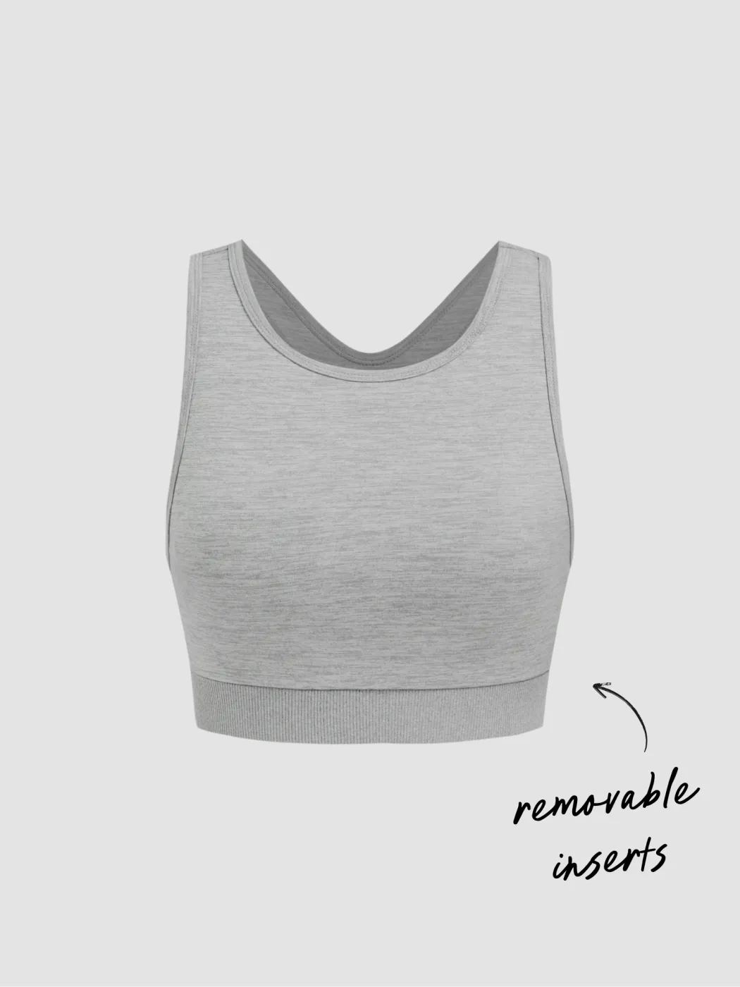 Scoop Neckline Solid Tank Top With Removable Padding
