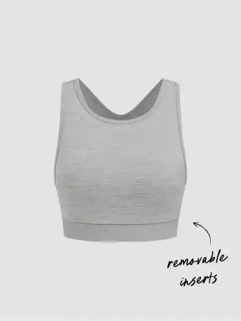 Solid Scoop-Hals Tank-Top mit entfernbaren Einlagen