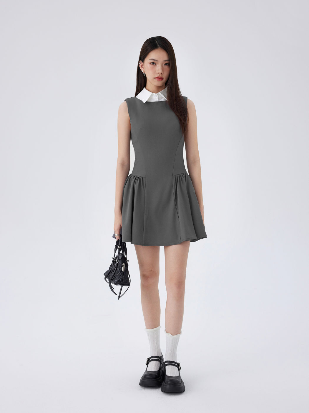 Polo Two Tone Ruffle Mini Dress