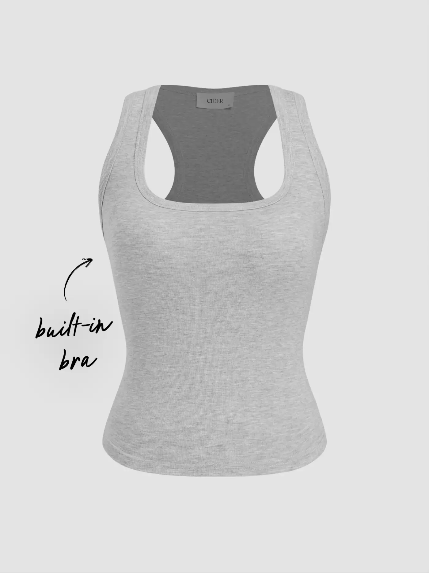 Built-in Bra Square Neck Tank Top