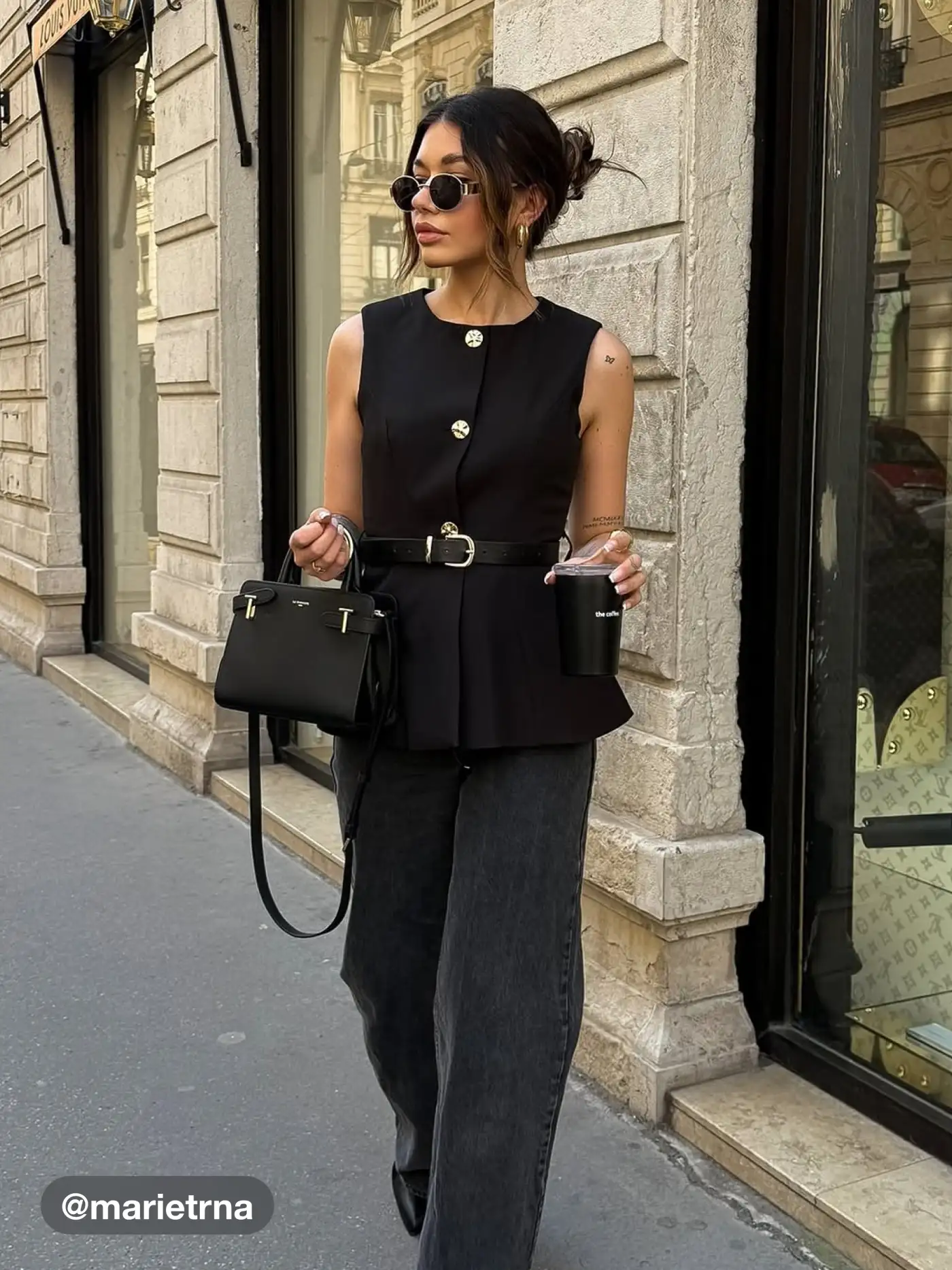 Metal Button Waistcoat With Belt