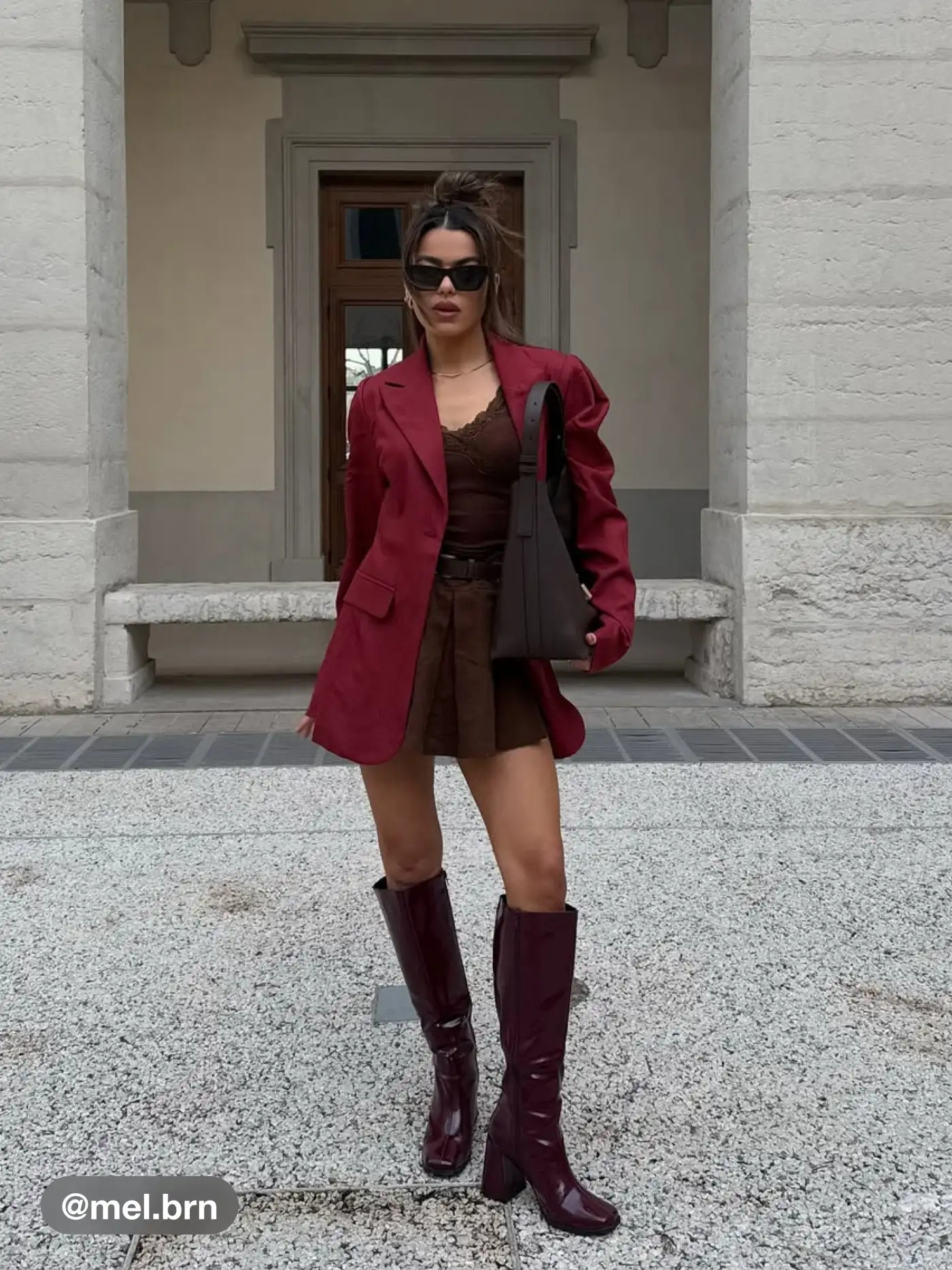 Mid Waist Solid Pleated Skort with Belt