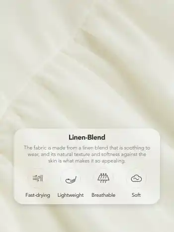 Leinen-Mischung Quadratischer Hals Mit Rüschen Midikleid