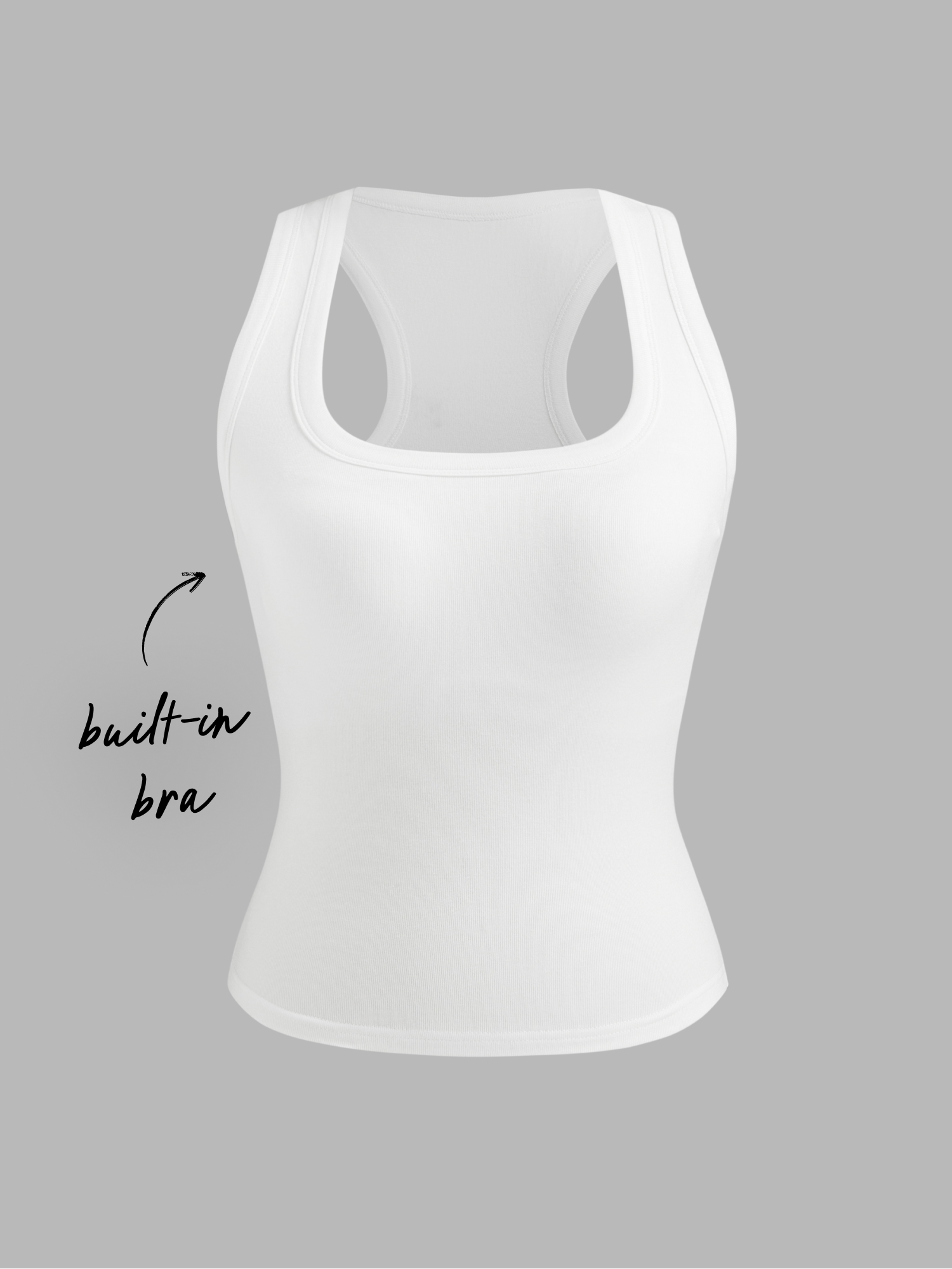 Built-in Bra Square Neck Tank Top
