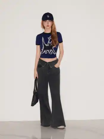 Cider Denim Low Rise Pocket Baggy Jeans