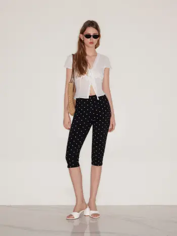 Polka Dot Stretch Capri