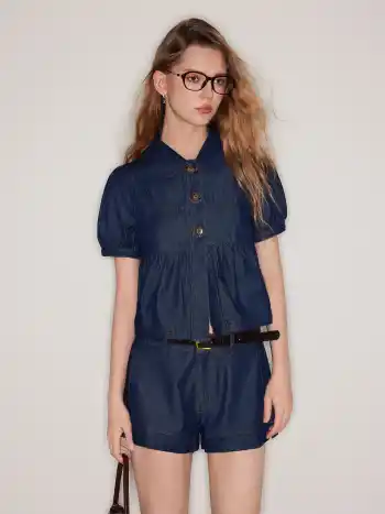 Denim Mid Rise Micro Shorts