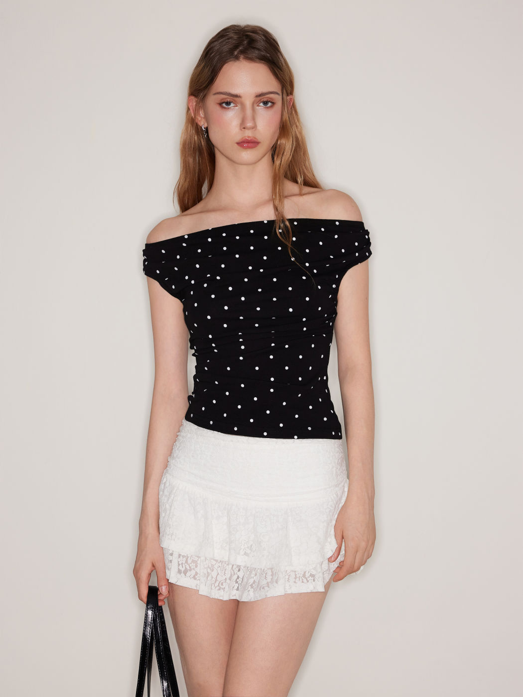 Ruched Floral Lace Layered Mini Skort