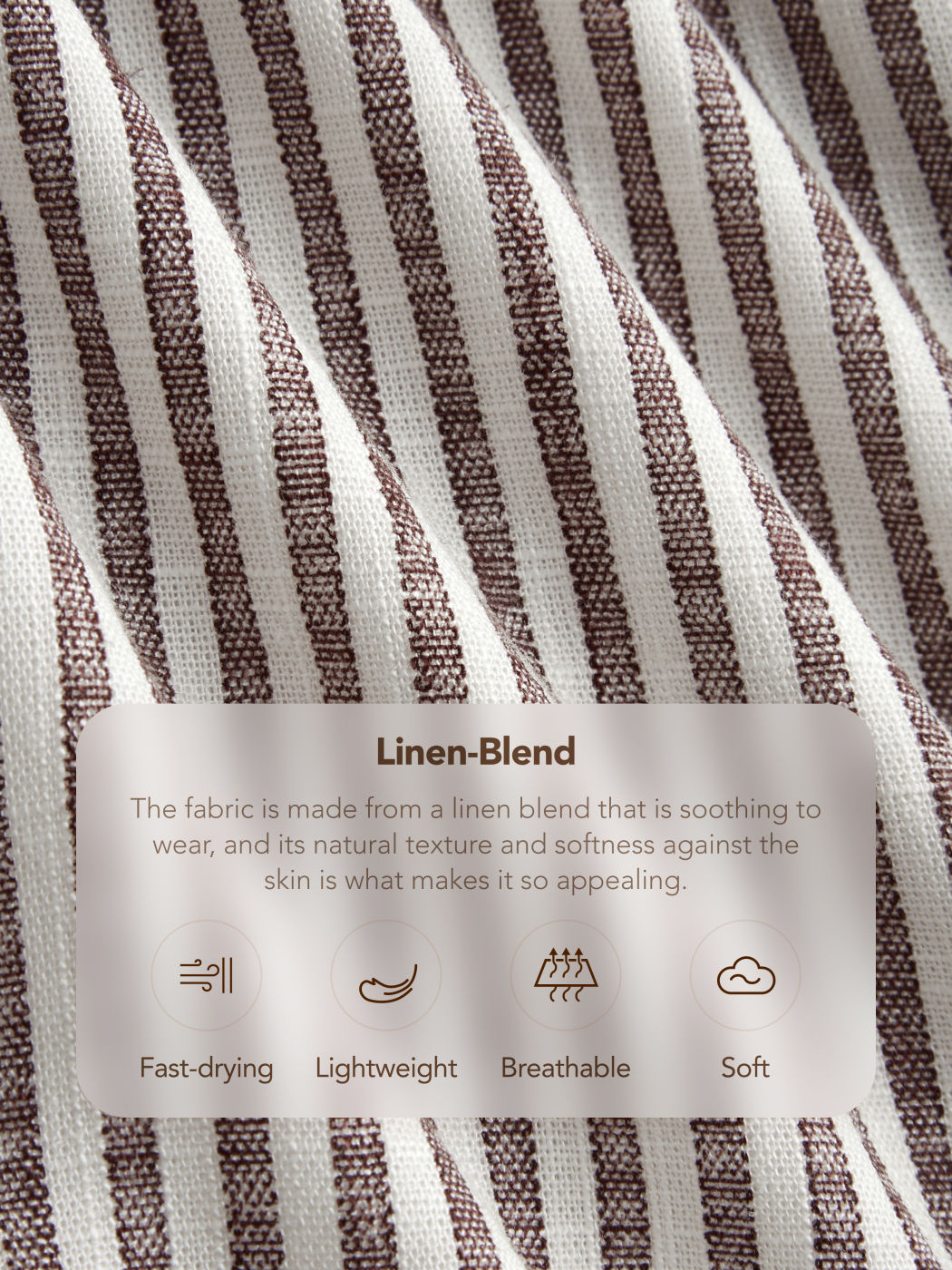 Linen-blend Stand Collar Stripe Cut Out Knotted Blouse