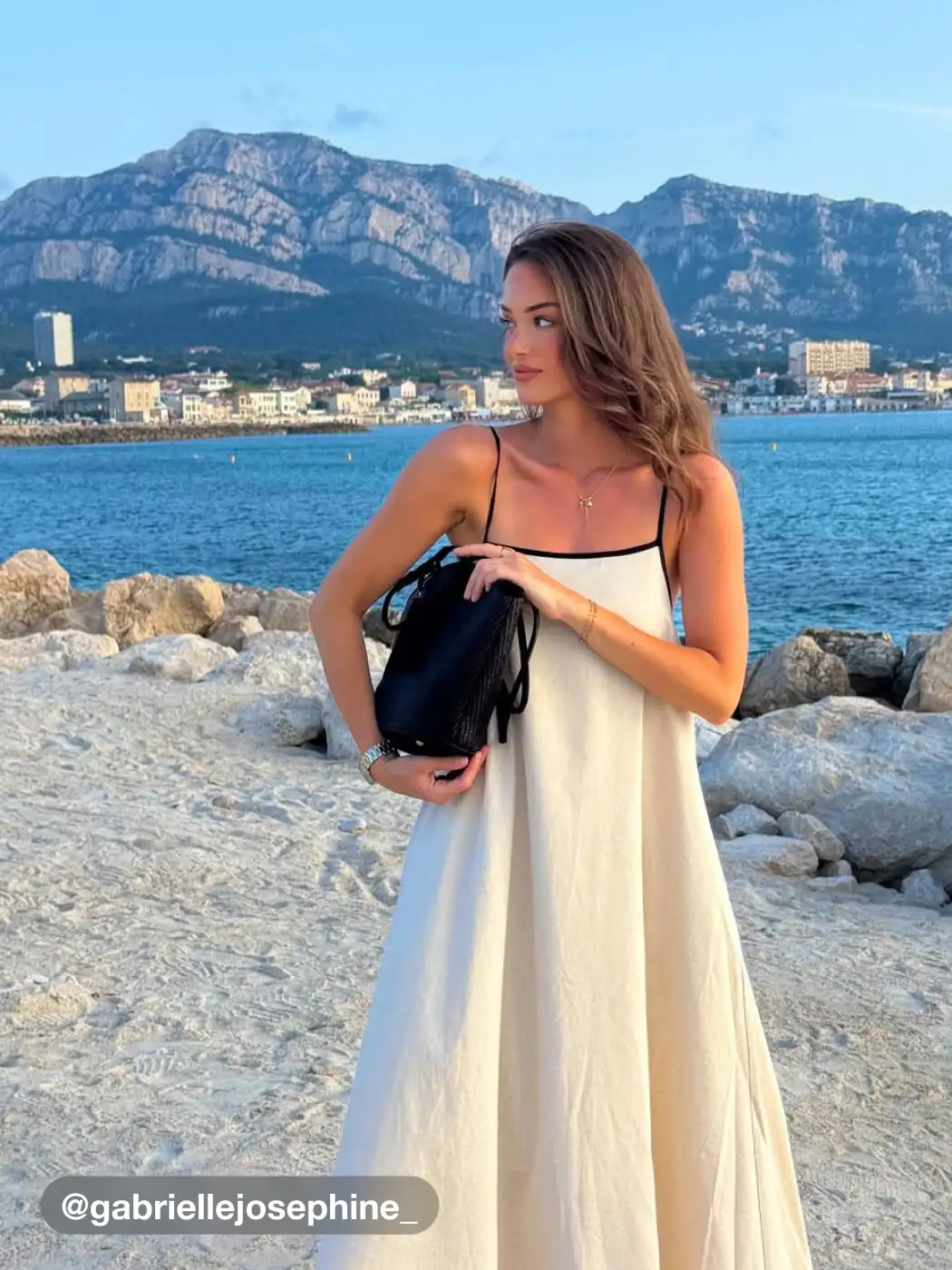 Linen-blend Linen-blend Square Neck Knotted Beaded Cami Maxi Dress For Daily Casual