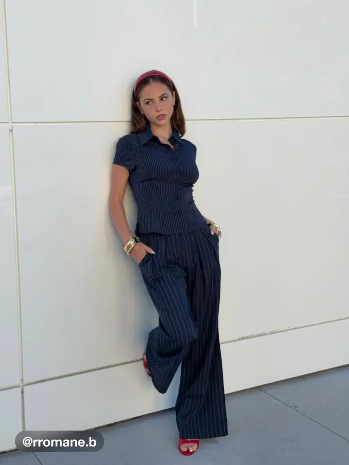 Knit Fabric Square Neck Polka Dot Knotted Short Sleeve Top For Daily Casual