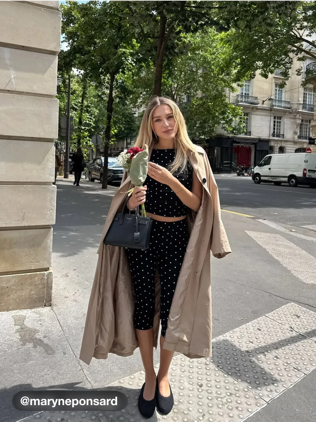 Stretch-Capri mit Polkadots