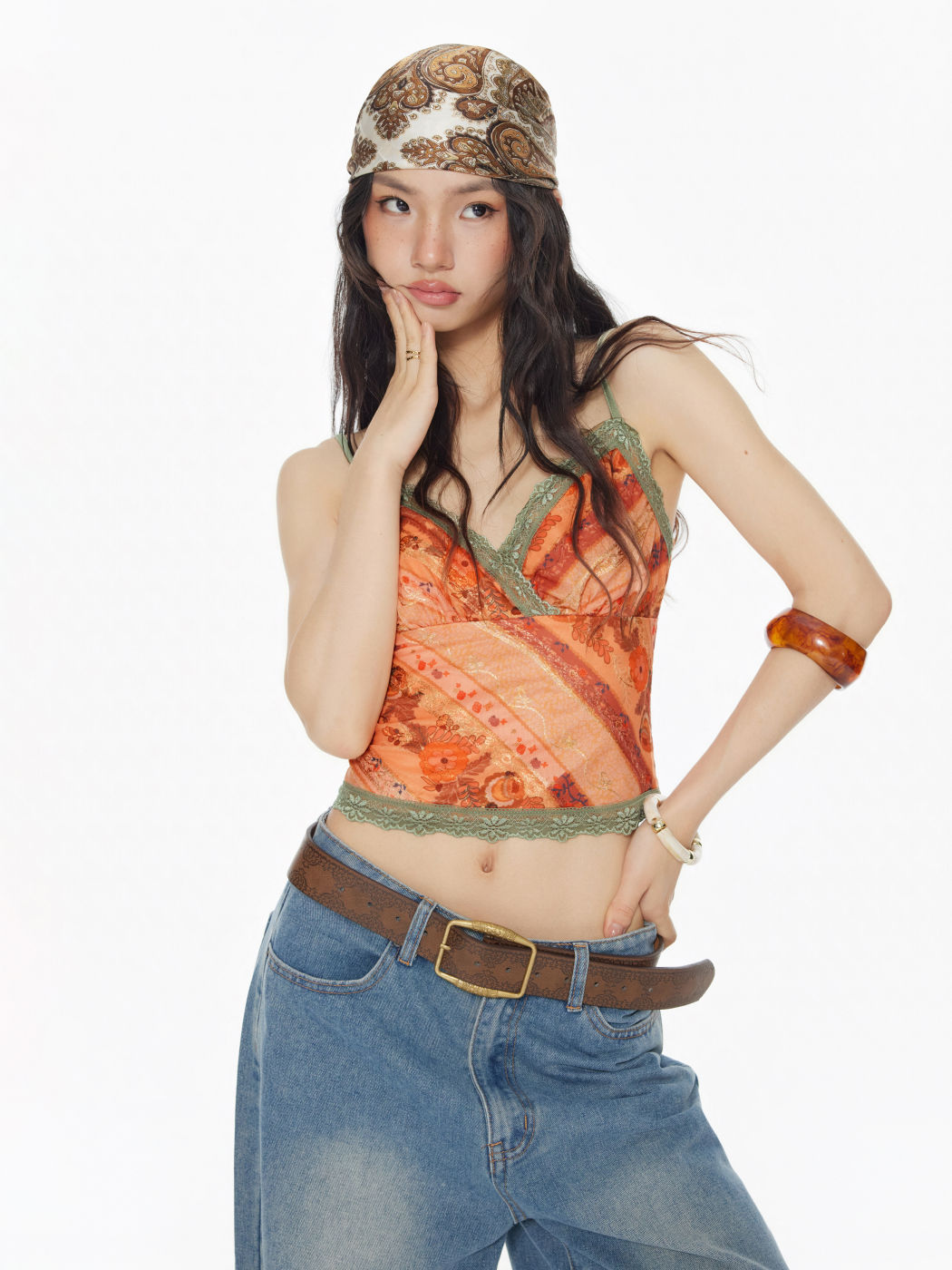 Mesh Sweetheart Floral Lace Trim Cami Top