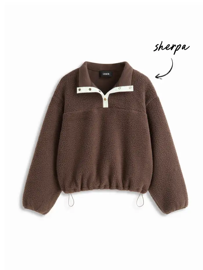 Fleece Stripe Stand Collar Drawstring Half Zip Oversized Sweatshirt