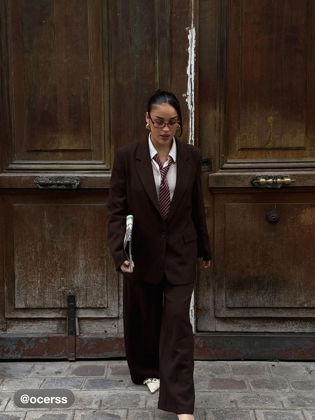 Blazer oversize con colletto dentellato