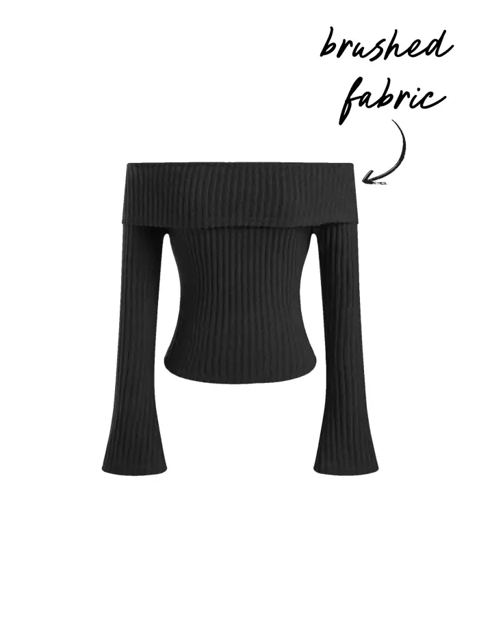 Knit Fabric Asymmetrical Neck Ruched Lettuce Trim Tee For Date