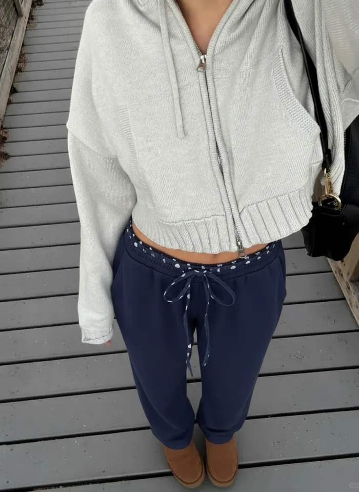 Striped Low Rise Buckle Wide Leg Trousers