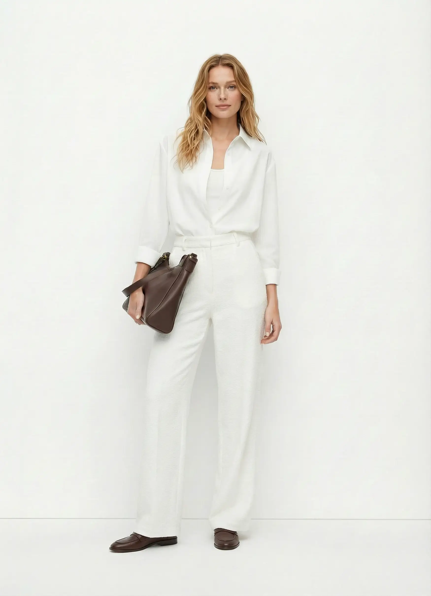 Cotton-blend Collar Shirt Bodysuit