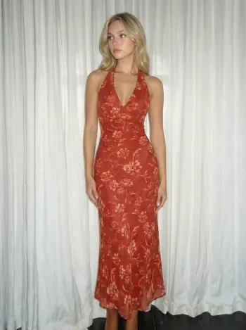 Square Neck Floral Knotted Mini Dress