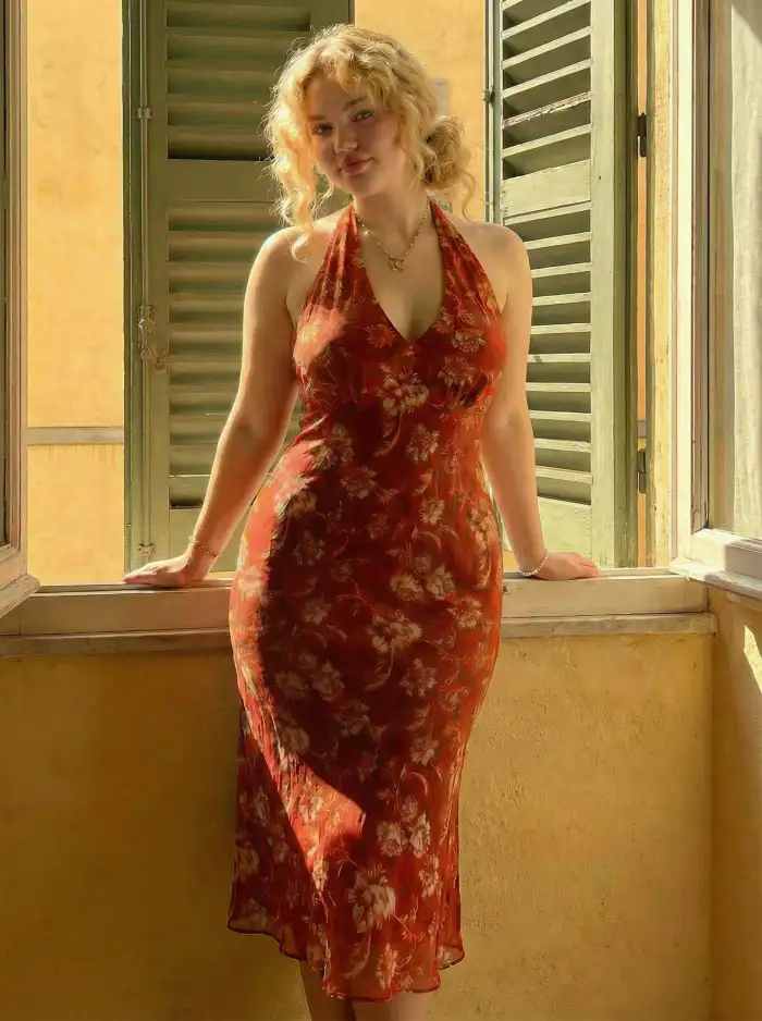 knee length dresses for ladies Plumeria Maxi Dress main image 1