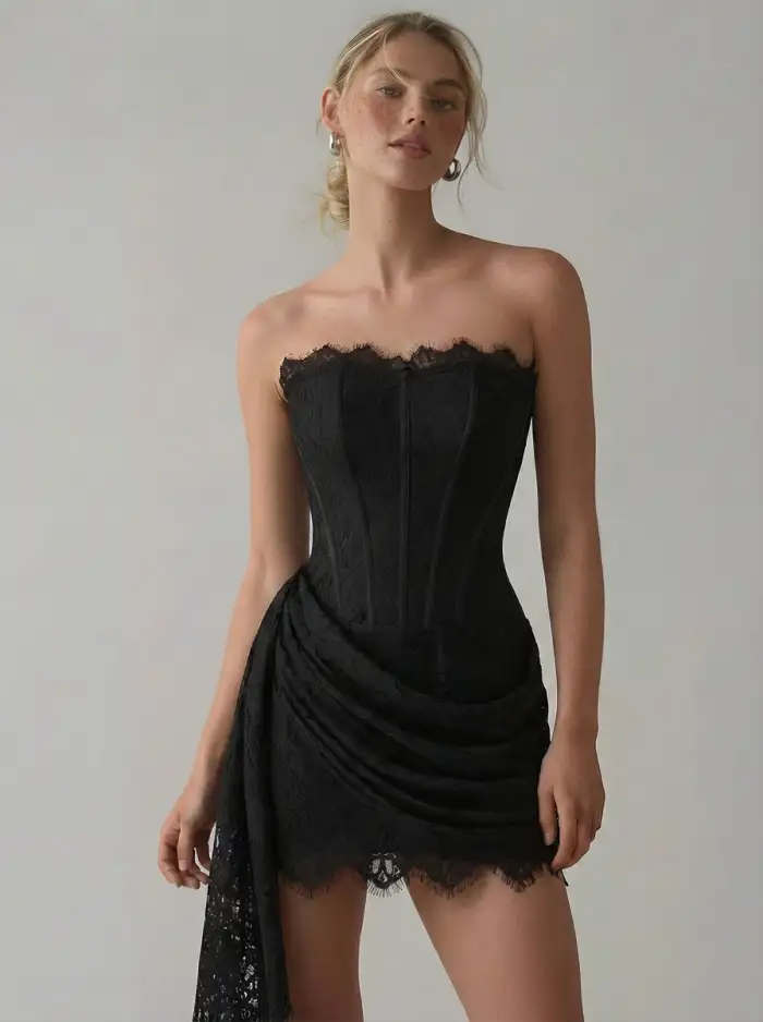 cider lace trim mini dress CIDER Women's Floral Mini Dress Fruit Sleeveless V Neck Lace Trim Sun Dress A Line Cute Summer Dresses Beach Vacation Outfits Black at Amazon Women's Clothing store