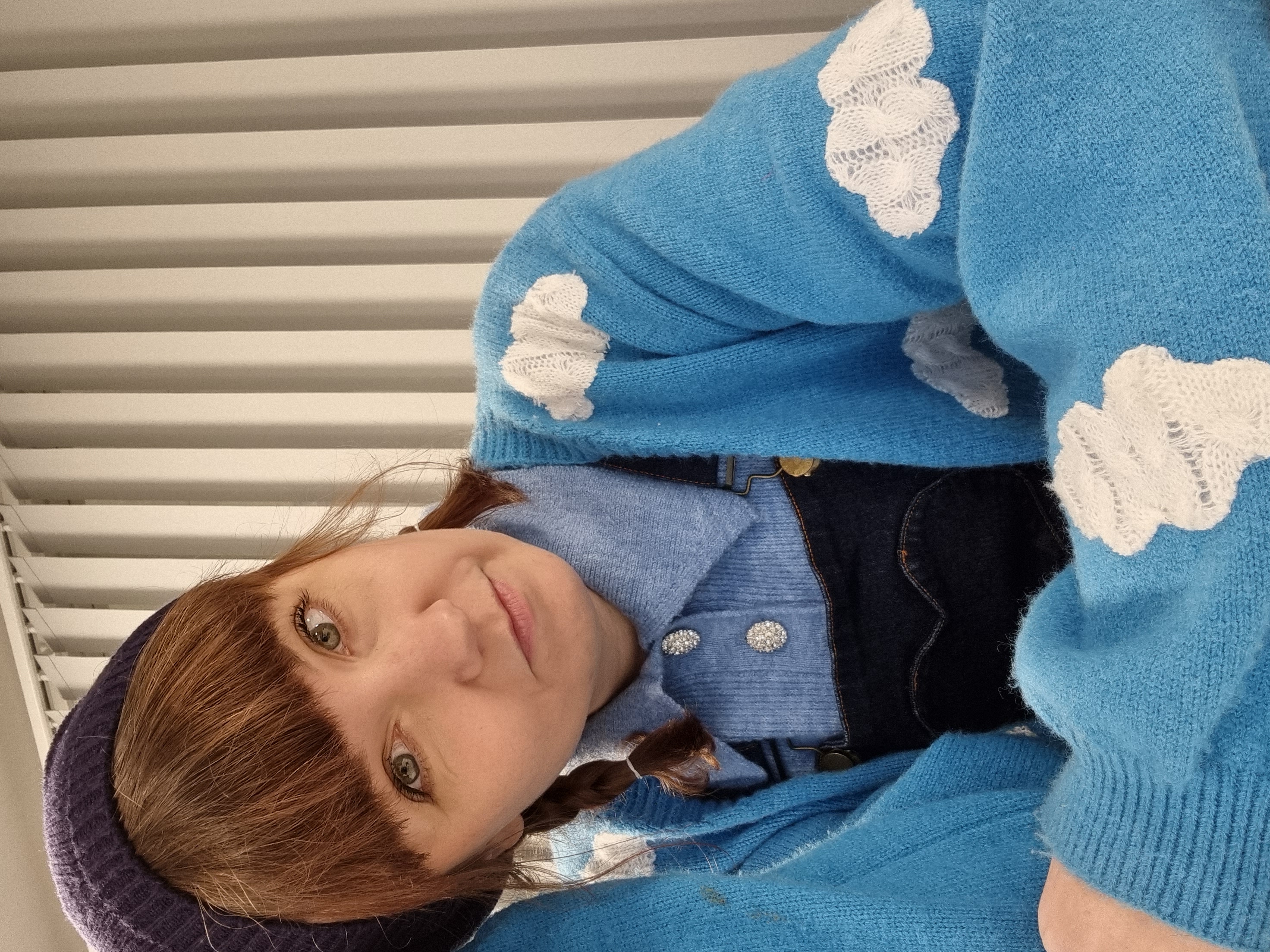 雲柄水色カーディガン Freeサイズ チルタリス 雲柄水色カーディガン